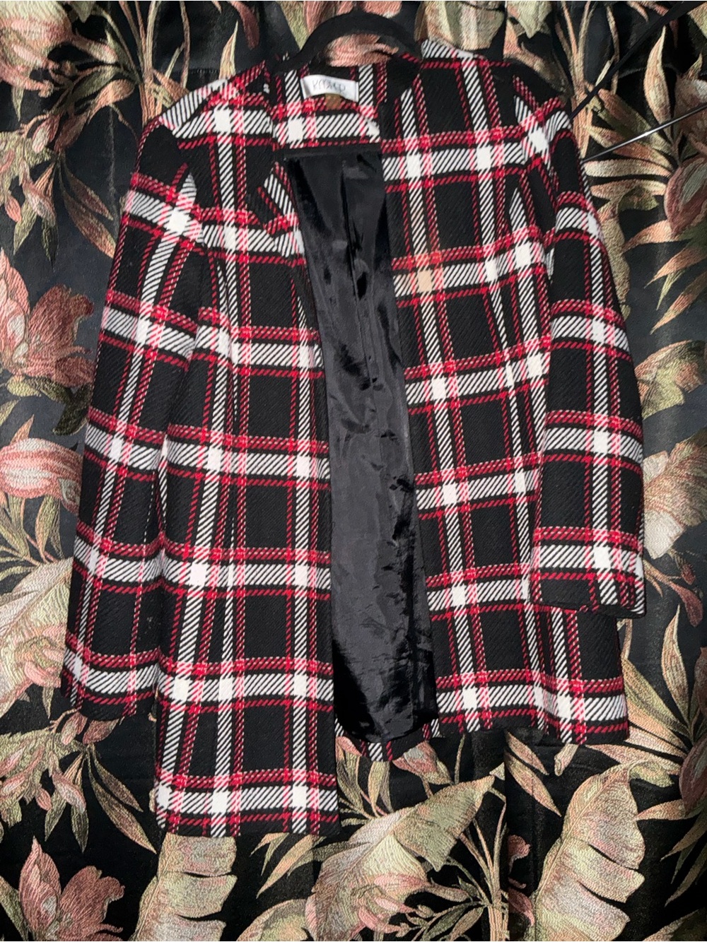 Kasper Black, Red & White Plaid Blazer